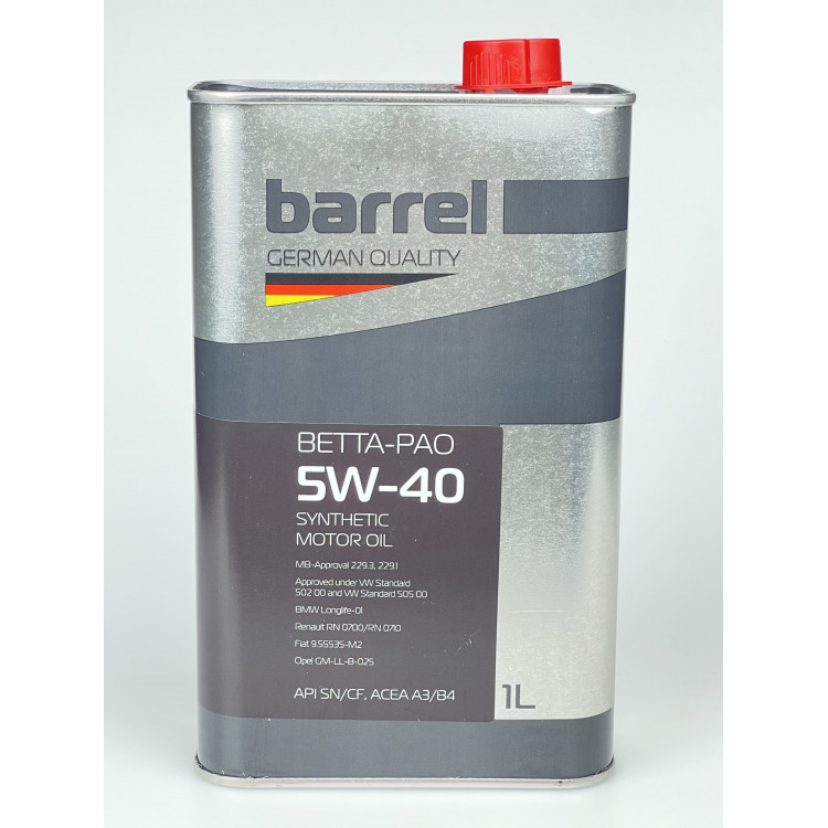 Олива моторна Barrel Betta-Pao 5W-40 4л.