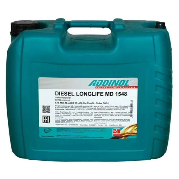 Олива моторна Addinol Diesel Longlife MD 1548 15W-40 20л.