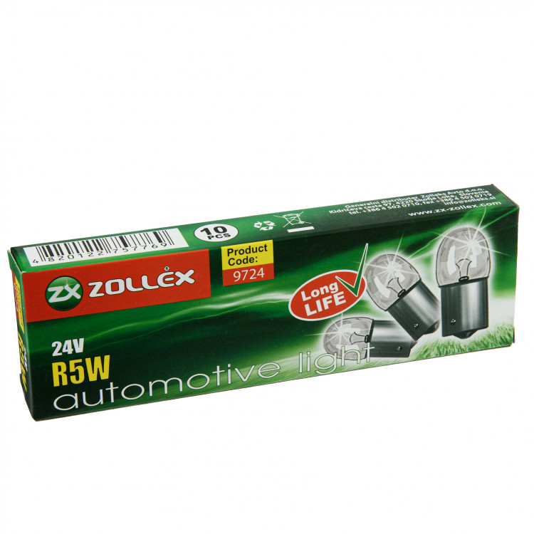 ZOLLEX  Лампа R5W 24V  (10шт)
