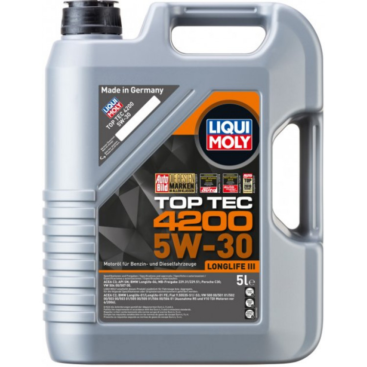Олива моторна LIQUI MOLY Top Tec 4200 5W-30 5л 7661 / 8973  АКЦІЯ!!!