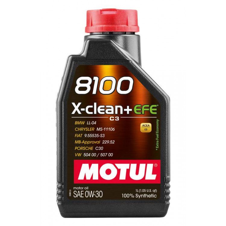 Олива моторна Motul •8100•  X-clean+  EFE 0W-30  1л •111657•