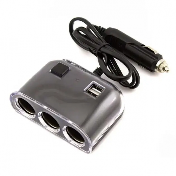 Автомобільна зарядка - розгалужувач прикурювача Olesson 2USB, 12V-24V