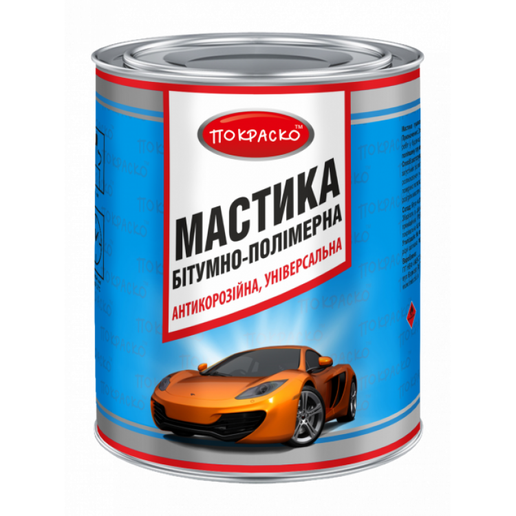 ПОКРАСКО Мастика бітумно-полімерна 1л