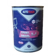 AUTOTRADE Грунт-Емаль з перетворювачем іржі  3в1 сірий 1л
