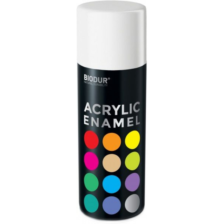 BIODUR Емаль універсальна акрілова RAL 9010 білий мат 400 мл