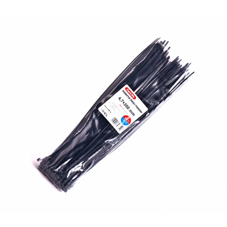 CARLIFE хомут пластиковий4,8*350 чорний (100шт)