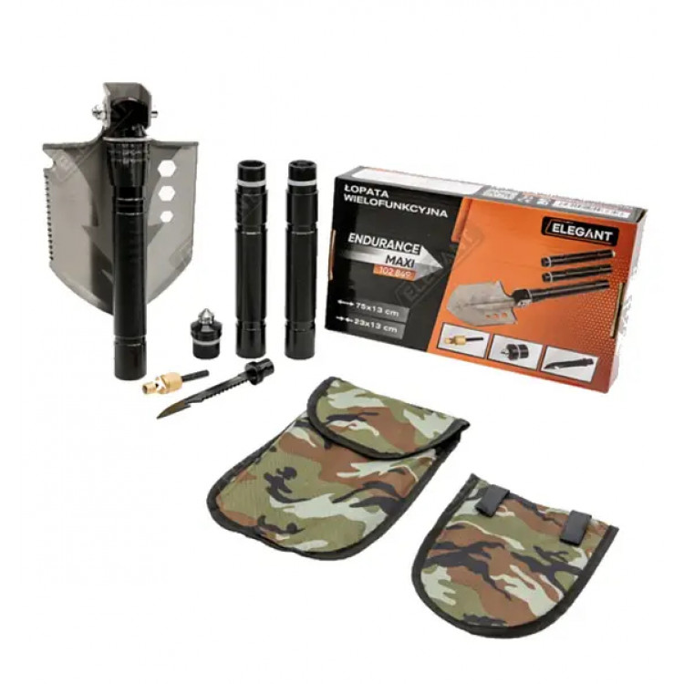 ELEGANT Лопата тактична багатофункціональна 75/23см (складна в чохлі) мала EL 102849