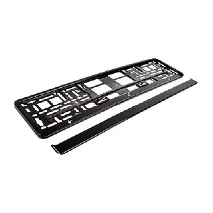 ELEGANT Рамка під номерний знак  металізований  пластик EL 100588