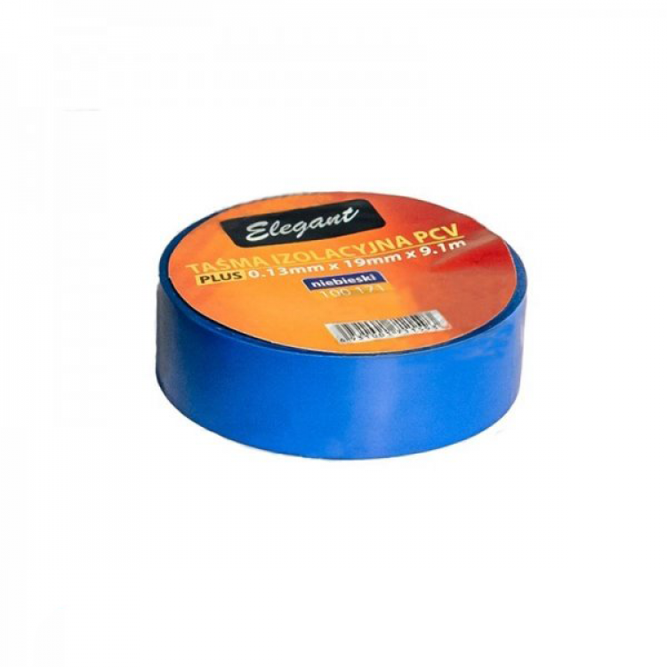 ELEGANT  PLUS Ізолента ПВХ 9,1m  (блакитна) EL100171