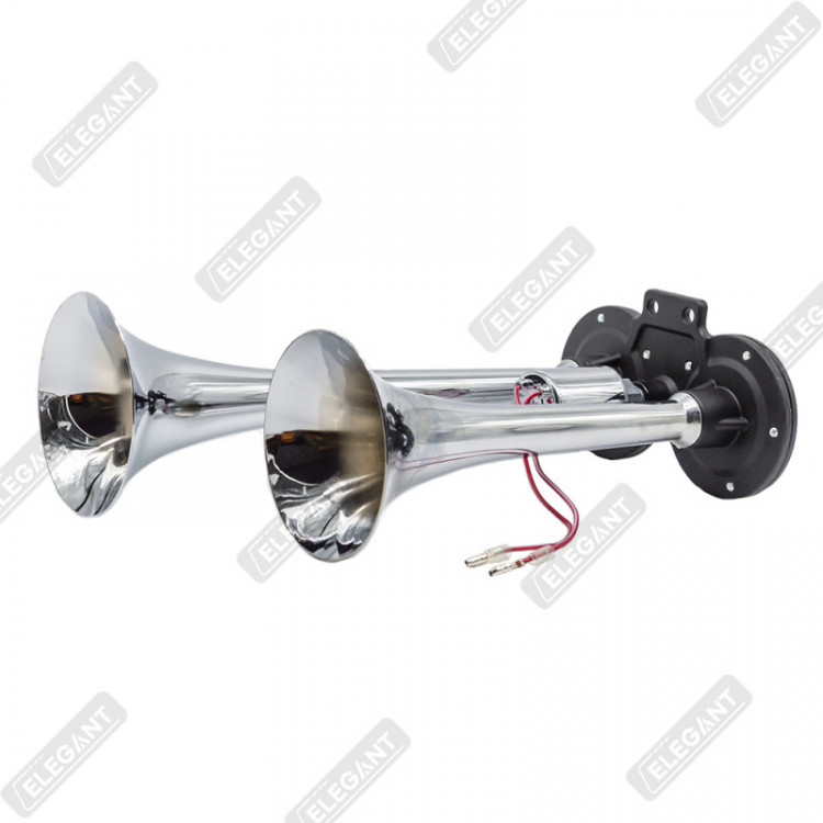 ELEGANT Cигнал повітряний 2-дудки 24V метал ( SL-1008C ) EL 100707