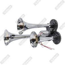 ELEGANT Cигнал повітряний 3-дудки 24V метал ( SL-1007C ) EL 100708