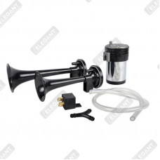 ELEGANT Cигнал повітряний 2-дудки 12V чорний EL 100742