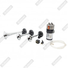 ELEGANT Cигнал повітряний 3-дудки 12V хромEL 100747