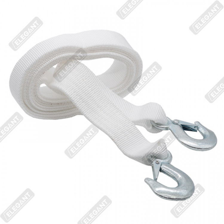 ELEGANT Трос буксирувальний з гаками MAXI  (білий)  5м  5т  EL 101820
