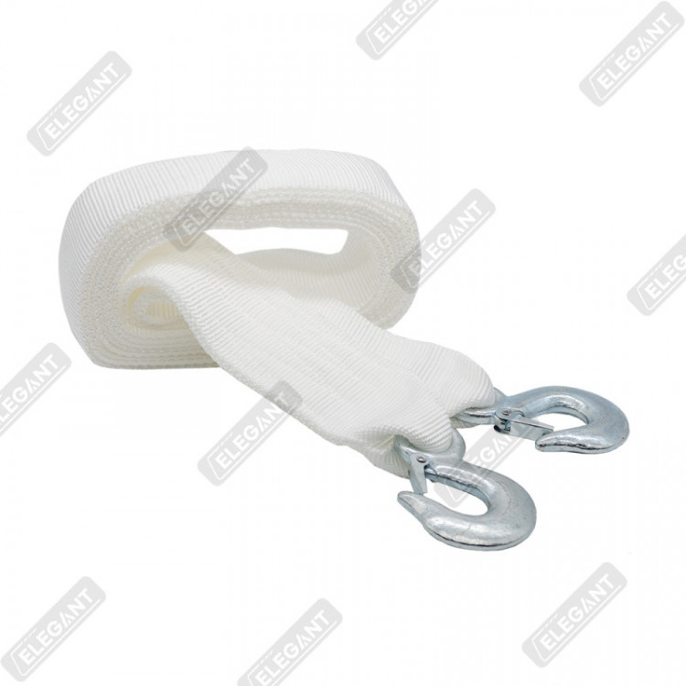 ELEGANT Трос буксирувальний з гаками MAXI  (білий)  5м  7,5т  EL 101825