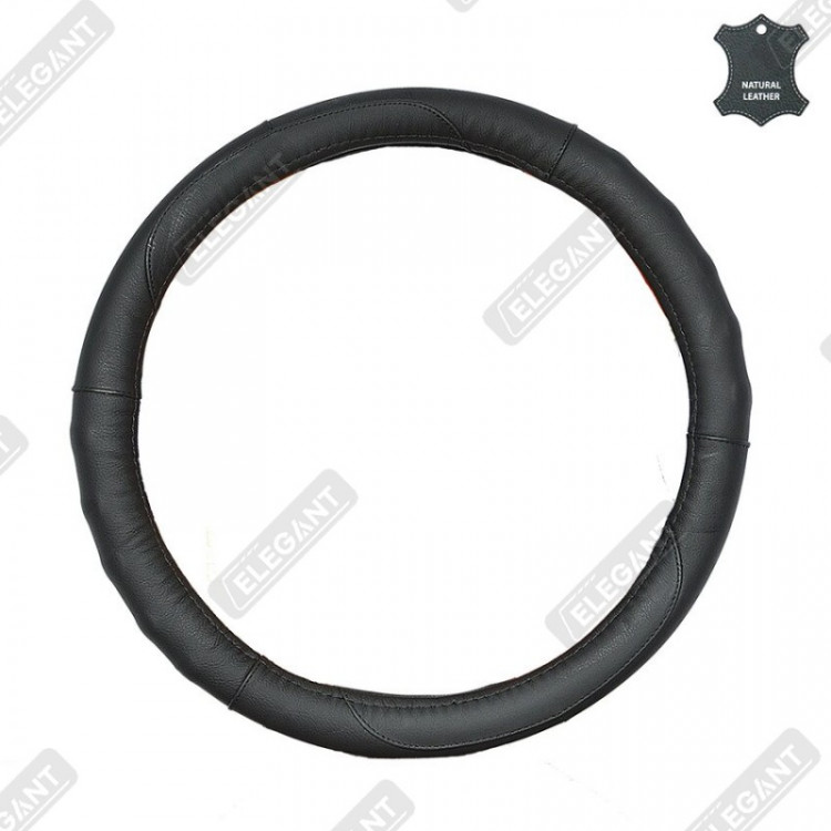 ELEGANT Чохол руля чорн. шкіра (масажер під пальці) M EL 105601