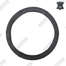 ELEGANT Чохол руля чорн. шкіра L EL 105652