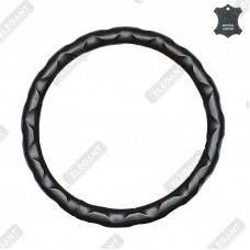 ELEGANT Чохол руля чорн. шкіра об'ємний M EL 105671