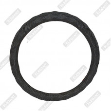 ELEGANT Чохол руля чорн. єкошкіра об'ємний ромб S EL 105725