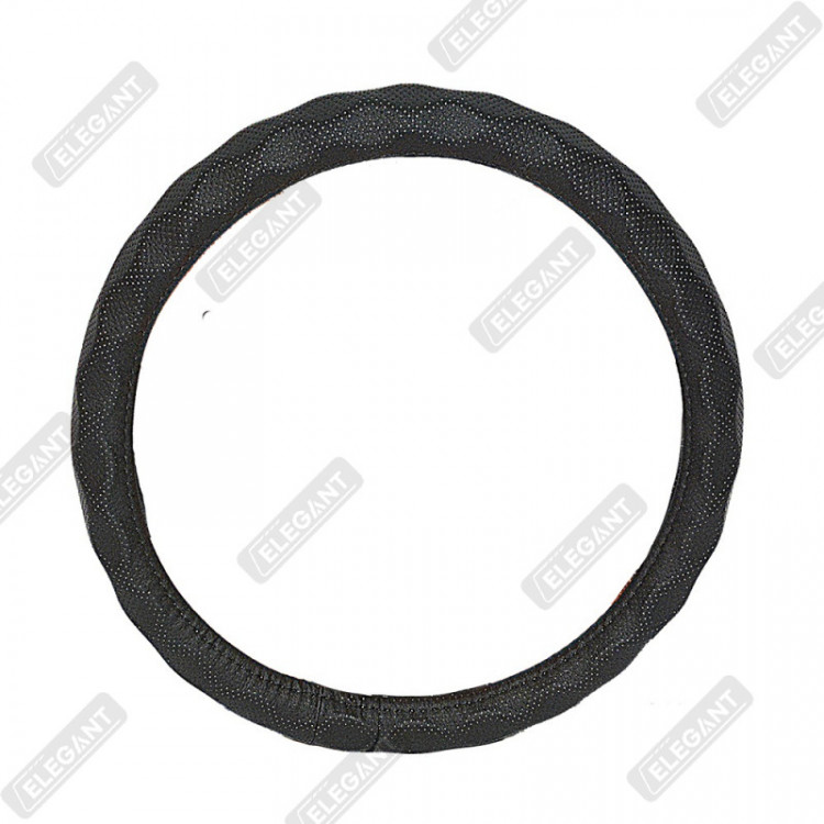 ELEGANT Чохол руля чорн. єкошкіра об'ємний ромб S EL 105725