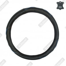 ELEGANT Чохол руля чорн-голуб.шкіра S EL 105780