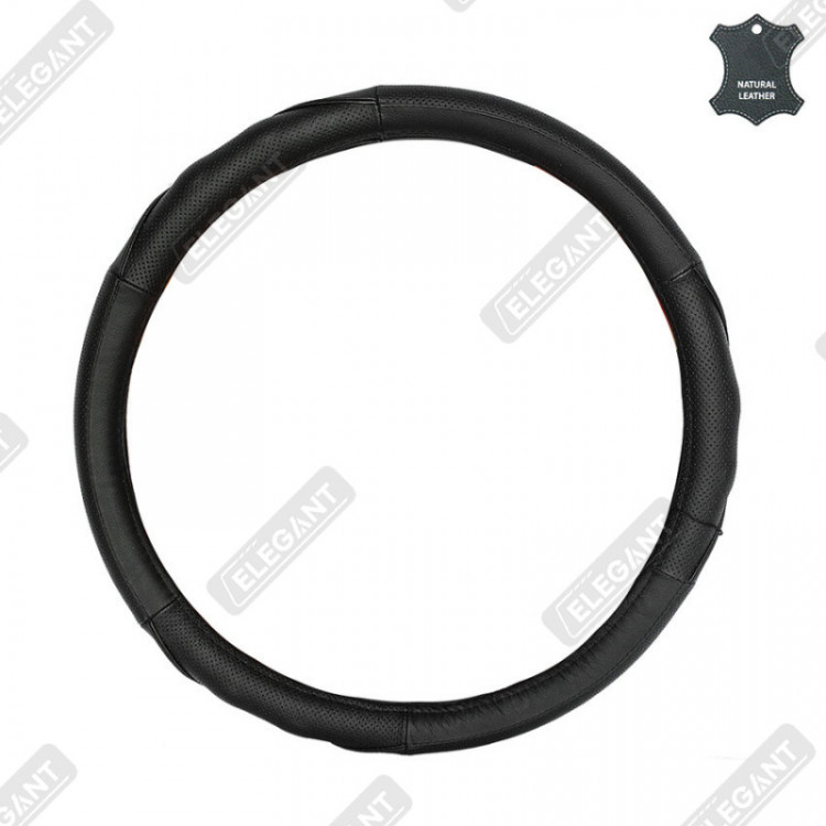 ELEGANT Чохол руля чорн. шкіра M EL 105786