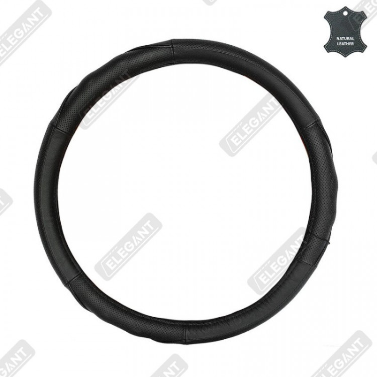 ELEGANT Чохол руля чорн. шкіра L EL 105787