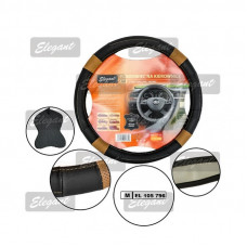 ELEGANT Чохол руля чор. кор. шкіра M EL 105796