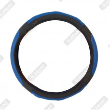 ELEGANT Чохол руля чорний (голуба боковина) М EL 105415