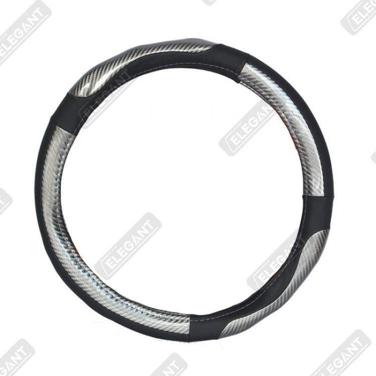 ELEGANT Чохол руля чорний/сірий M EL 105525