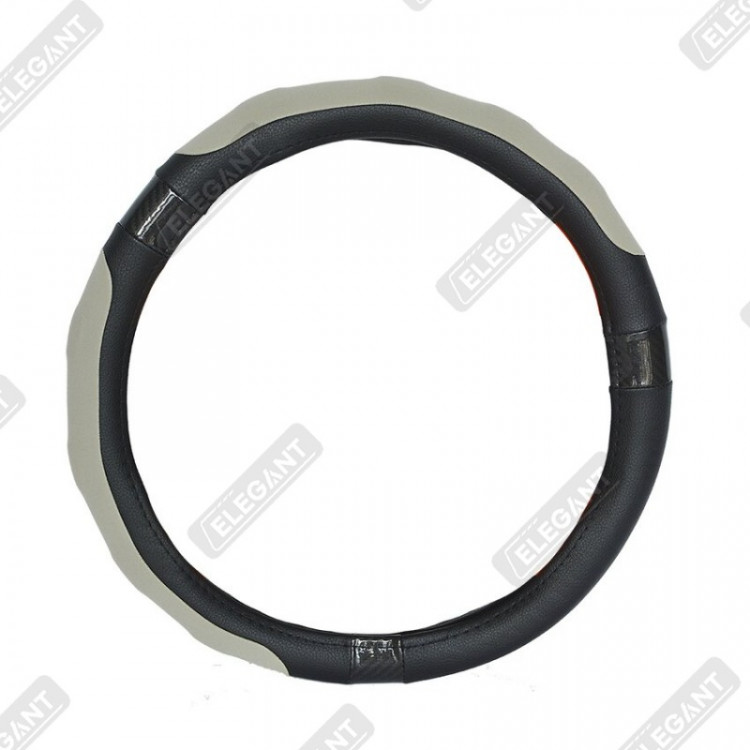 ELEGANT Чохол руля чорний/сірий 2 вст M EL 105535