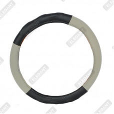 ELEGANT Чохол руля чорний/сірий 2 вст M EL 105540