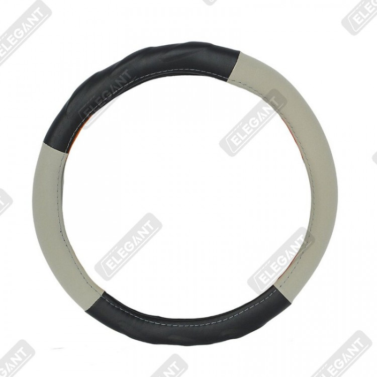 ELEGANT Чохол руля чорний/сірий 2 вст M EL 105540