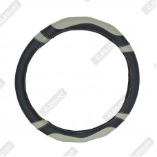 ELEGANT Чохол руля чорний/сірий 4 вст перф M EL 105545