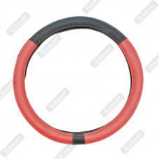 ELEGANT Чохол руля чорний (червона вставка 2 шт) S EL 105565/0