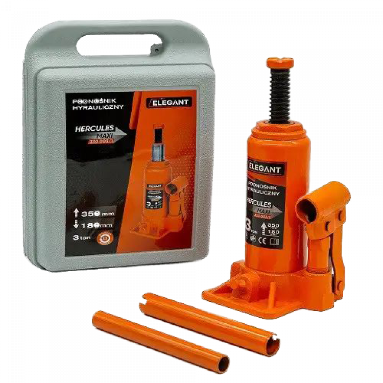 ELEGANT Домкрат гідравлічний чемодан (пляшка)  180/350  3т EL 330003/1