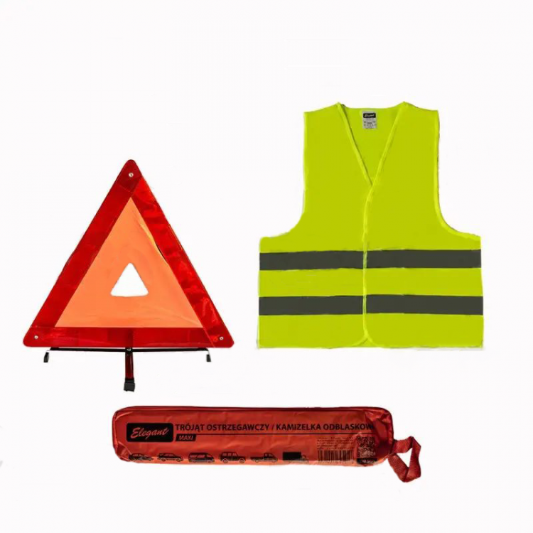 ELEGANT Набір знак аварійної зупинки+жилет в сумці EL 100564