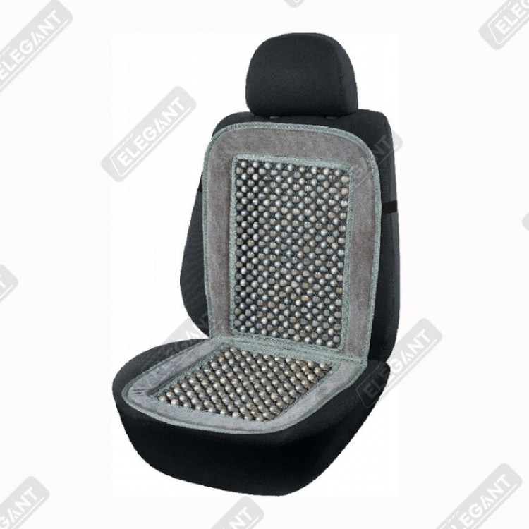 ELEGANT Накидка-масажер для автомобільного сидіння (кругла кісточка, велюр), 41.5х89см, чорна EL 100