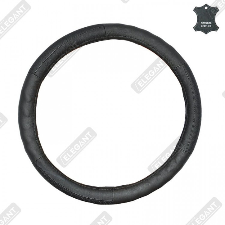 ELEGANT Чохол руля чорн. шкіра (масажер ) XXL EL 105619