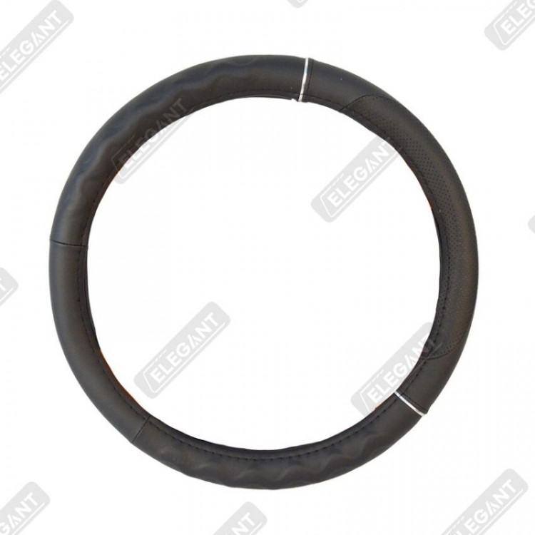 ELEGANT Чохол руля чорний (рельеф) М EL 105450
