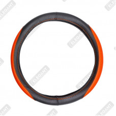 ELEGANT Чохол руля чорний (червона вставка 2 шт) S EL 105560/0