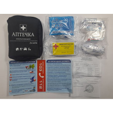 Аптечка для авто АМА-1, чорна сумка (19 од., 24 шт) охолодж.пакет, джгут, клапан штучної вентиляції