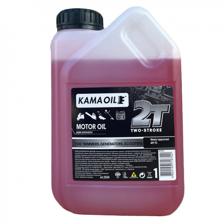 Олива мото  КАМА OIL 2Т  (червона) 1л (напівсинтетична)