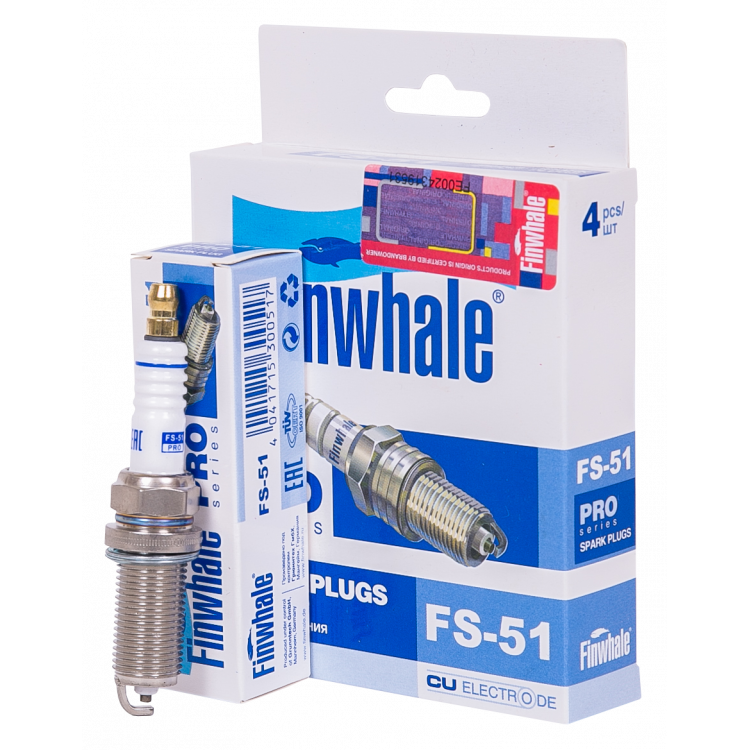 FINWHALE Свічка запалювання FS51  (к-т 4 шт) Prado, Yaris, Colt VI, H
