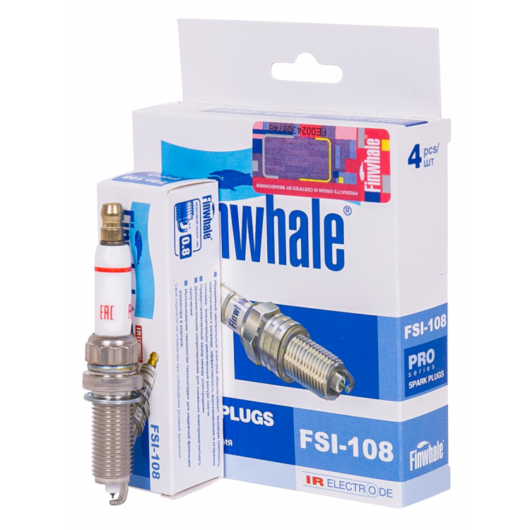 FINWHALE Свічка запалювання FSI108  (к-т 4 шт) (ірідієва) Berlingo