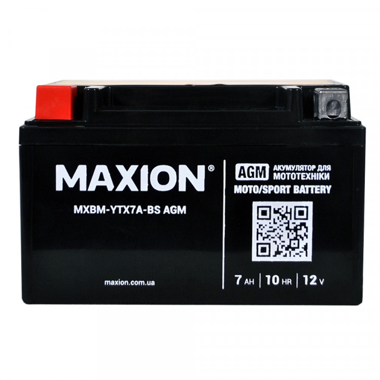 Акумулятор MAXION AGM 12V/7Ah MXBM-YTX7A-BS