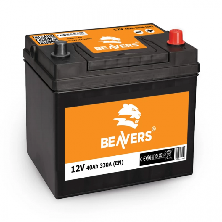 Акумулятор BEAVERS Asia 40Ah/12V/330A (правий +)