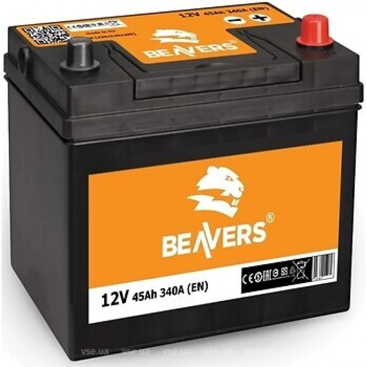 Акумулятор BEAVERS Asia 45Ah/12V/340A (правий +)