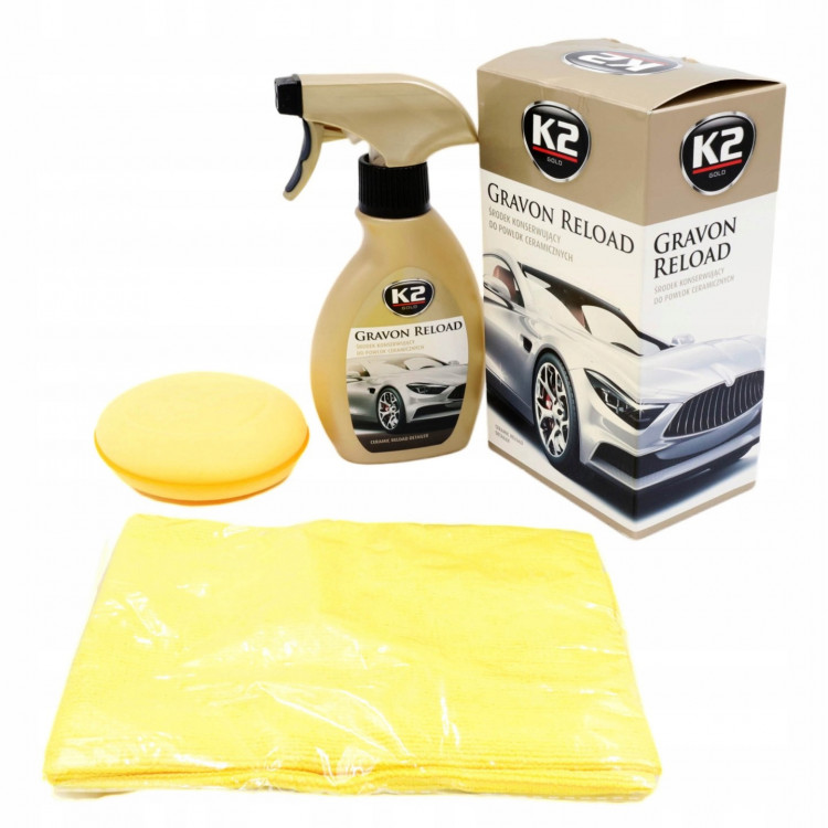 K2 GOLD GRAVON RELOAD Засіб для догляду з керам. покриттям з аплікатором та мікрофіброю 250мл G035