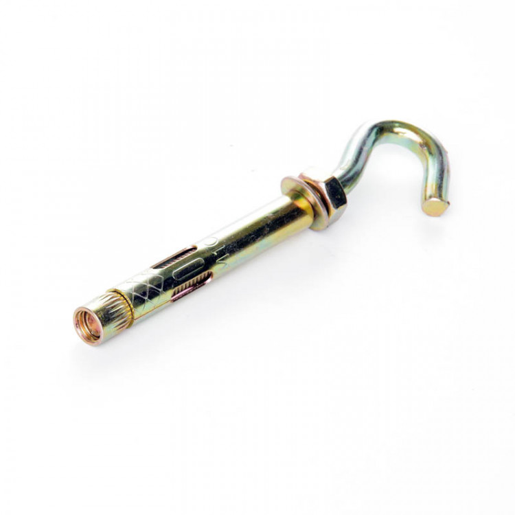 Анкер із кожухом та гайкою із С - гаком М10/12*100 цинк жовтий APRO (пач. 5 шт.)